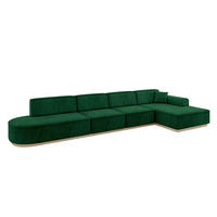 ECKSOFA Ottomane Rechts IREA-L3 - 413x171x83 cm Grün - Grün, Holzwerkstoff/Textil (171/413cm) - ALTDECOR
