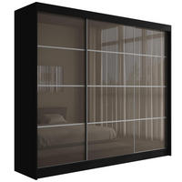 KLEIDERSCHRANK PEKA III - 250 cm - Schwarz|Grau - Schwarz/Grau, Holzwerkstoff (250/215/61cm) - ALTDECOR