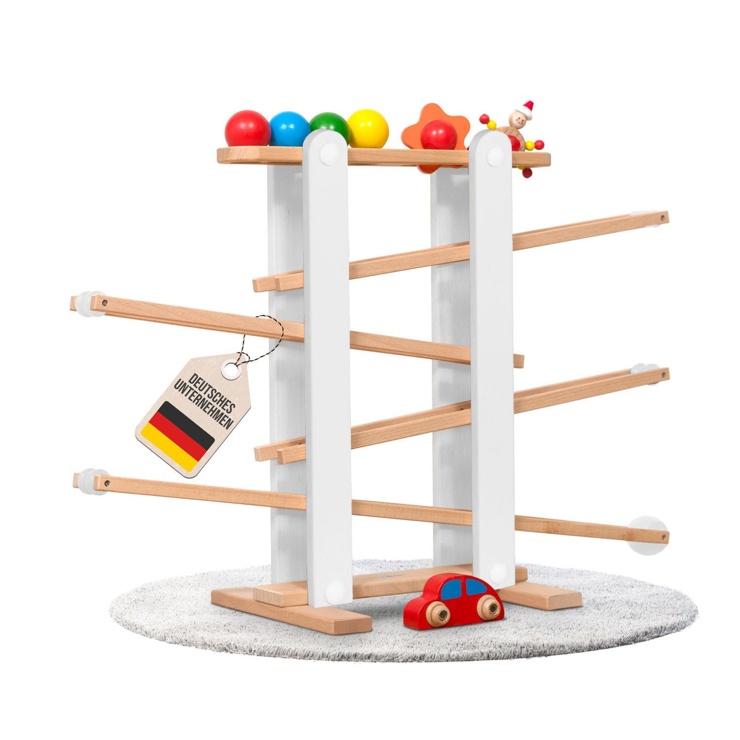 KUGELBAHN L Holz Grau mit 7 Roll Elementen - Grau, Holz (26/70cm) - Coemo