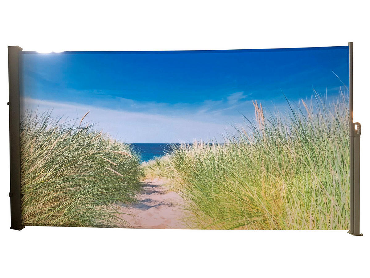 SEITENMARKISE Fabi Motiv Nordseeküste Mehrfarbig Markise ausziehbar - Dunkelblau, Kunststoff (9/160/300cm) - DELUKE