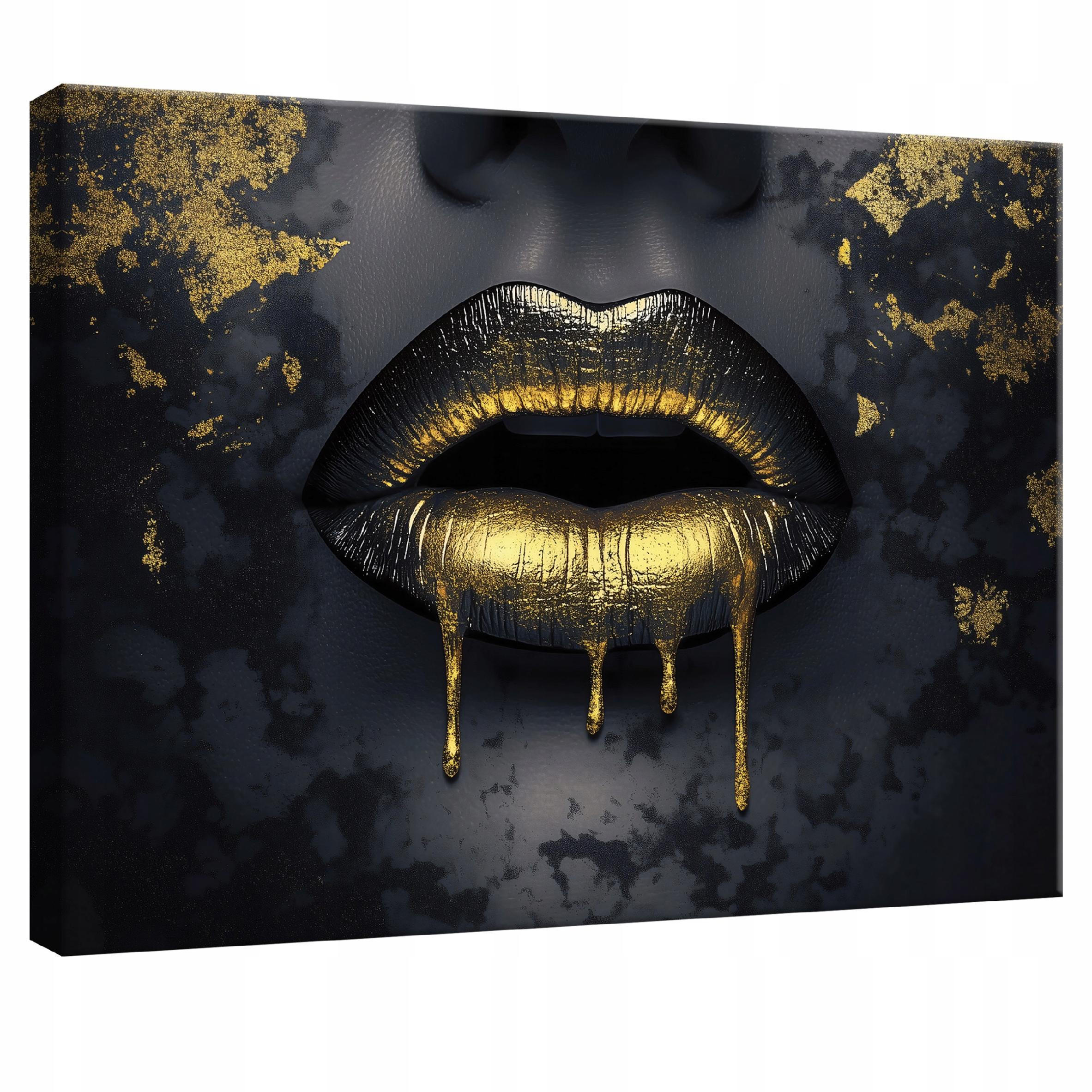 LEINWANDBILD Abstrakt Frau Gold Schwarz Modern 100x70 - Multicolor, Holzwerkstoff (100/70cm) - Wallarena