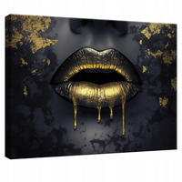 LEINWANDBILD Abstrakt Frau Gold Schwarz Modern 60x40 - Multicolor, Holzwerkstoff (60/40cm) - Wallarena