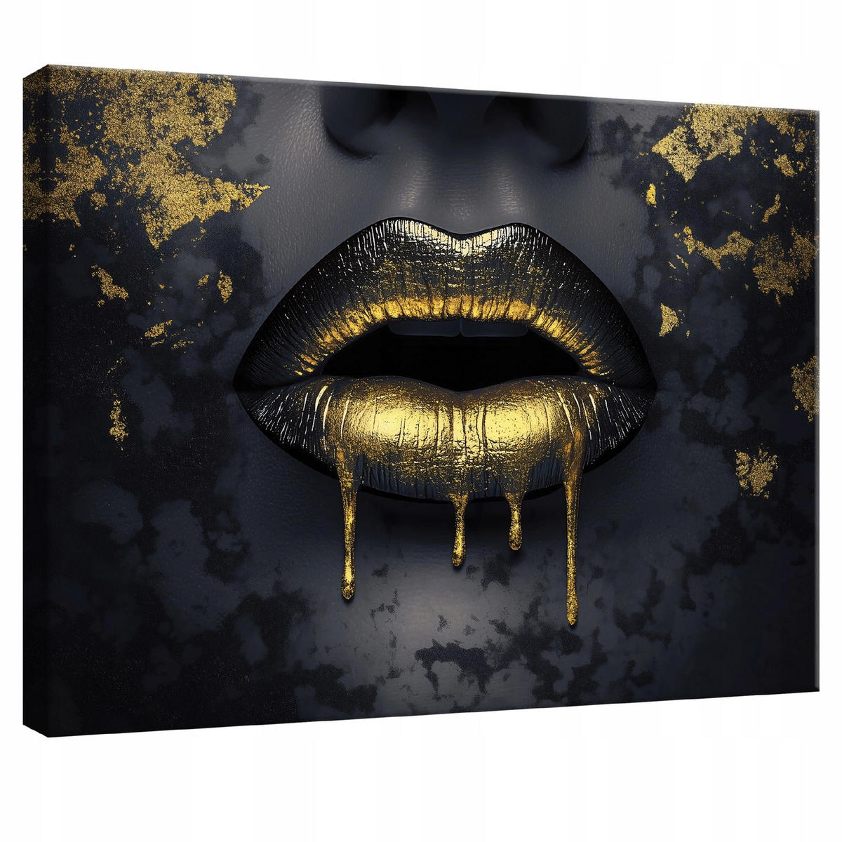 LEINWANDBILD Abstrakt Frau Gold Schwarz Modern 60x40 - Multicolor, Holzwerkstoff (60/40cm) - Wallarena
