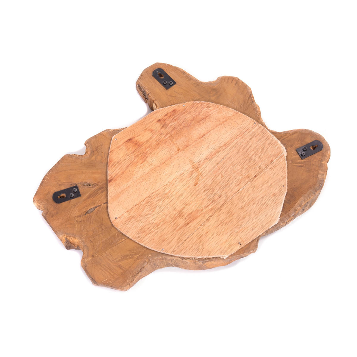 WANDSPIEGEL Tiko Teakholz Wurzel, rund, Unikat naturfarben - Naturfarben, Holz (40/35/4cm) - DESIGN DELIGHTS