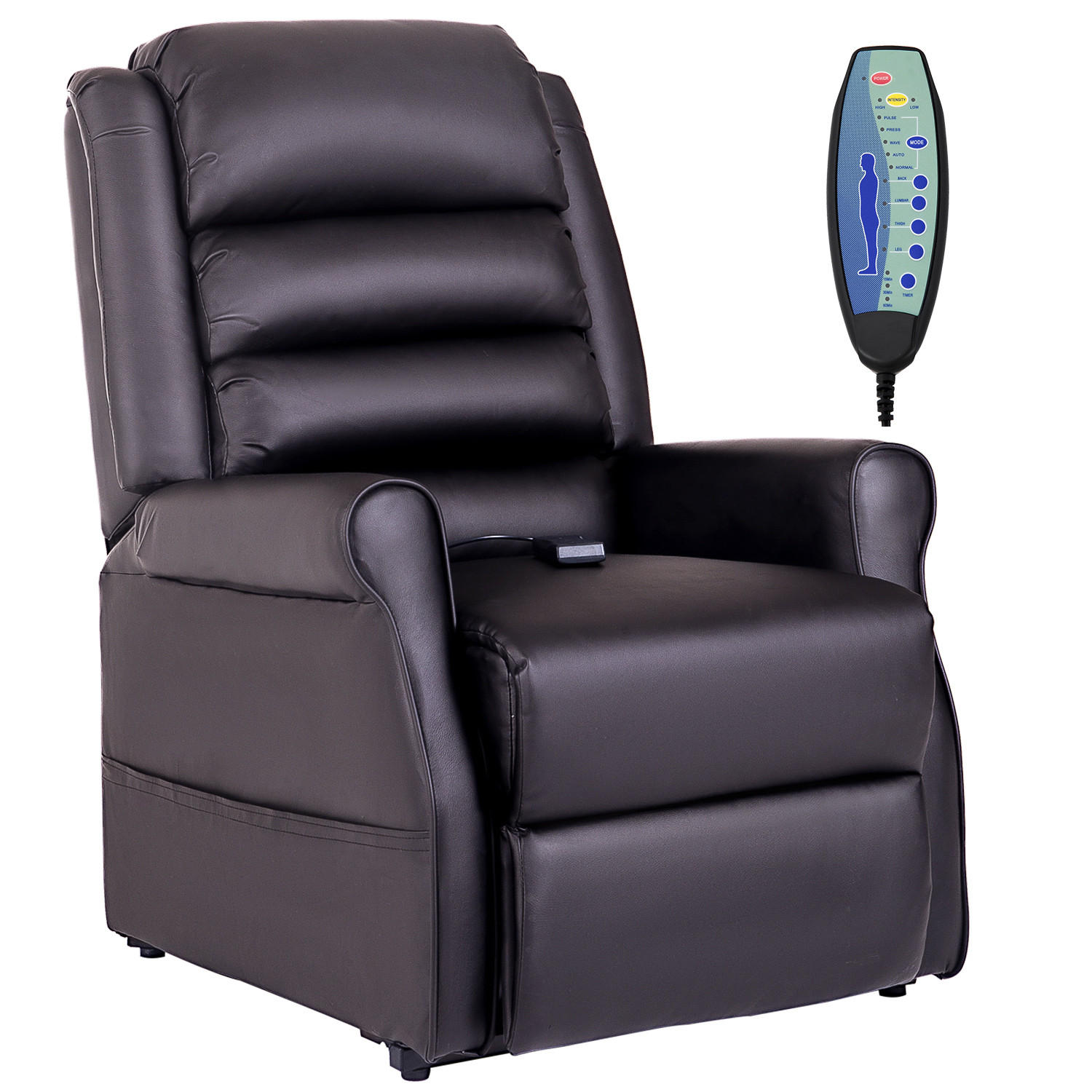 MASSAGESESSEL mit Aufstehhilfe, inkl. Fernbedienung, Braun - Braun, Kunststoff (96/107/82cm) - HOMCOM
