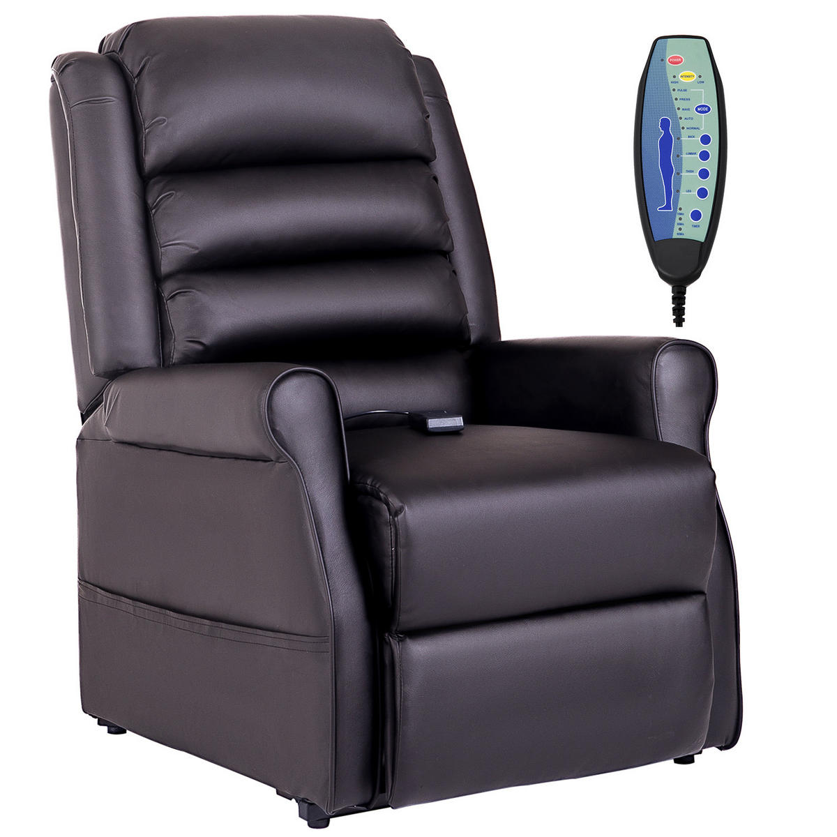 MASSAGESESSEL mit Aufstehhilfe, inkl. Fernbedienung, Braun - Braun, Kunststoff (96/107/82cm) - HOMCOM