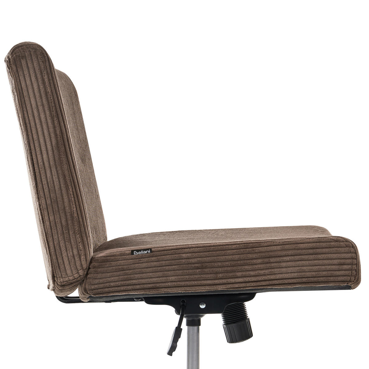 SCHREIBTISCHSTUHL Cord Dunkelbraun Geddes - Dunkelbraun, Textil (59/85/71cm) - Beliani