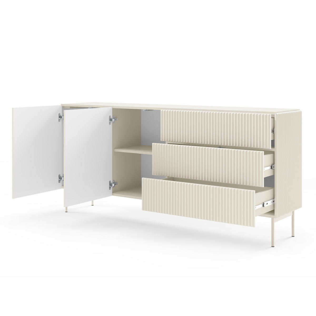 SIDEBOARD TRATTO 177/81,2/39,8cm mit 3 Schubladen 2 Türen Kaschmir - Kaschmir, Holzwerkstoff (177/81.2/39.8cm) - MASSENO