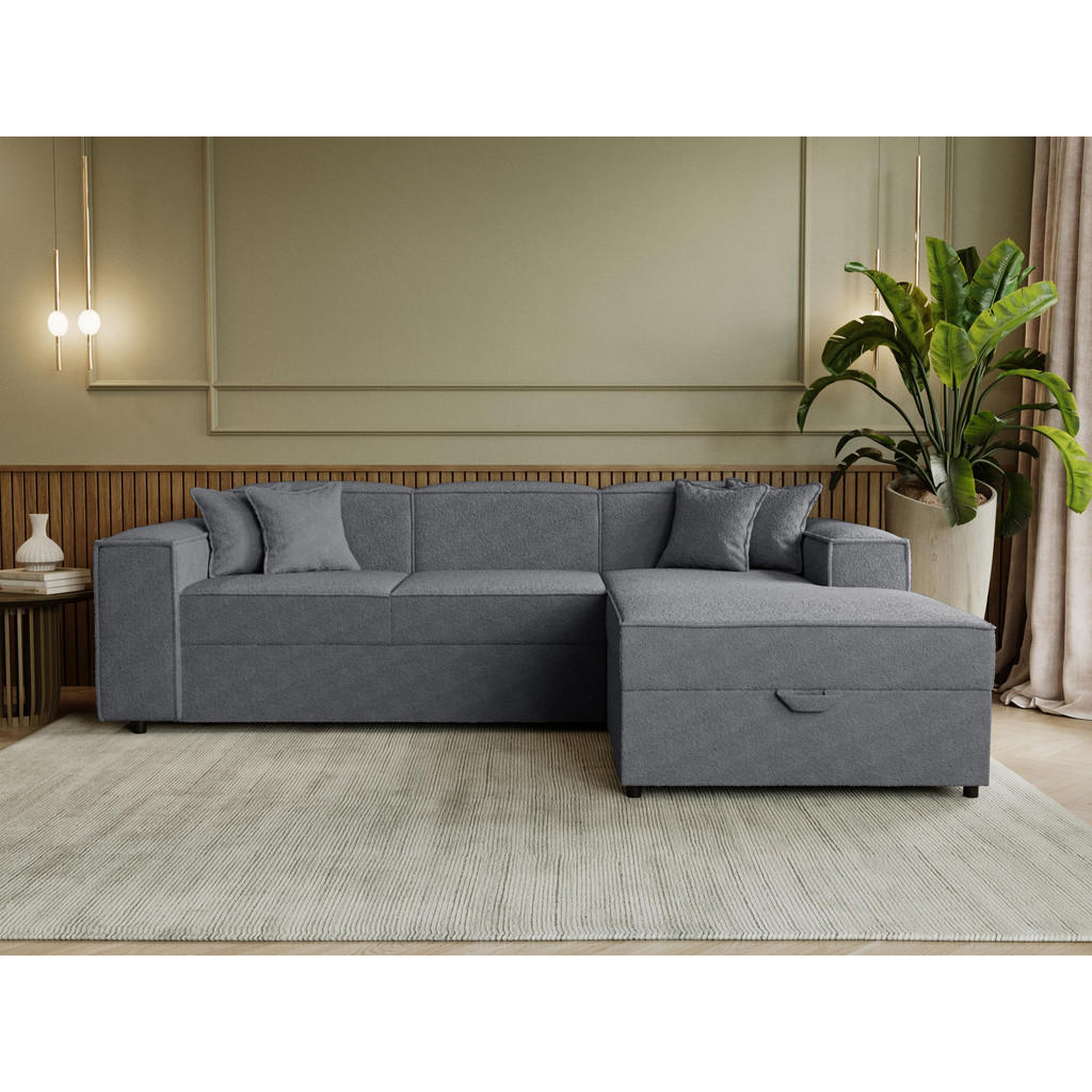 Thumbnail - Mirjan24 Ecksofa, Dunkelgrau, Textil, 5-Sitzer, Ottomane rechts,L-Form, 253x166 cm, Wohnzimmer, Sofas & Couches, Wohnlan...