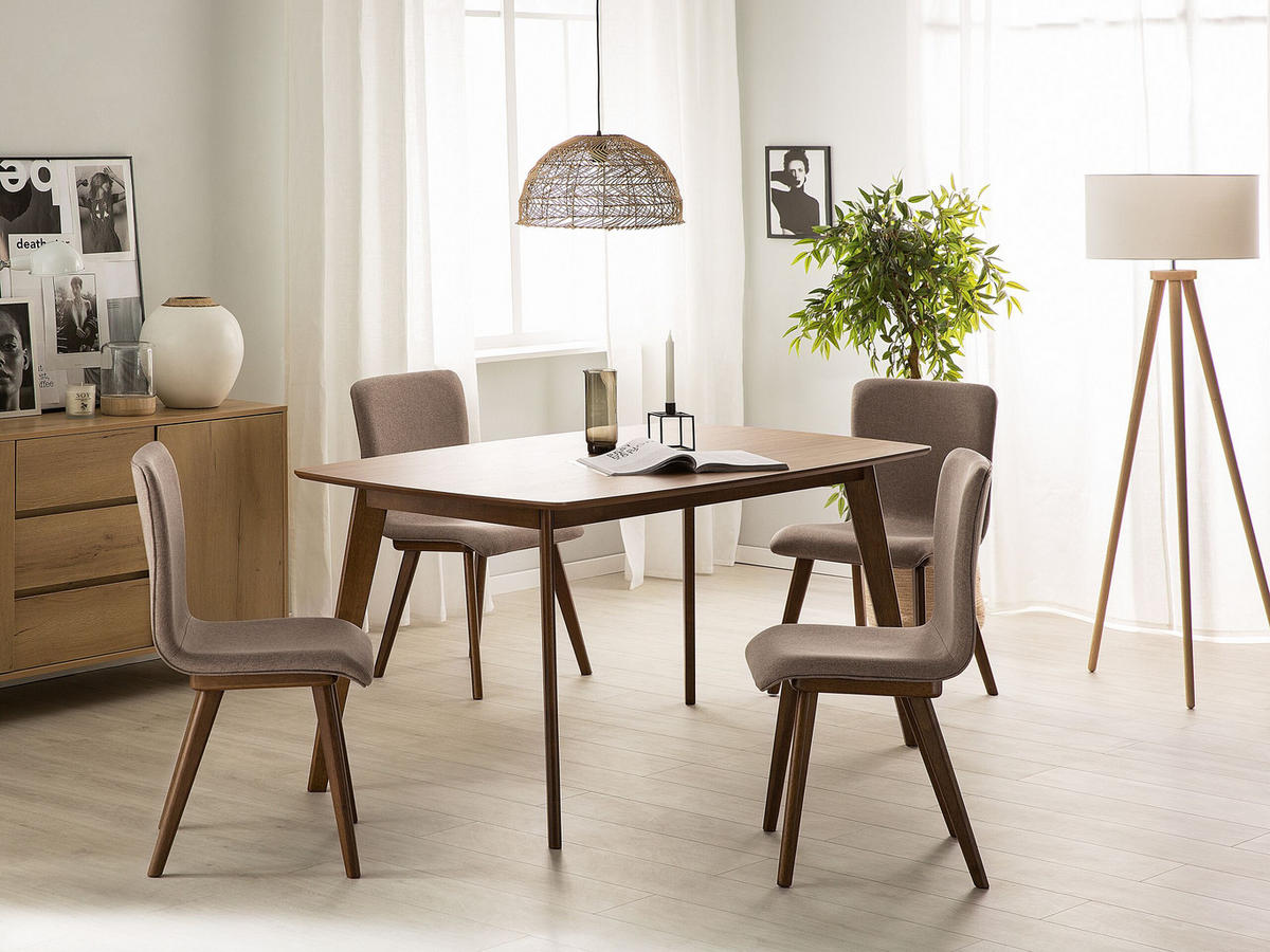 ESSZIMMERTISCH dunkler Holzfarbton 150/90 cm Iris - Dunkelbraun, Holzwerkstoff (90/150/75cm) - Beliani