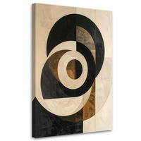 WANDBILD, Geometrische Spirale in Schwarz Beige und Grau - Beige, Textil (40/60cm) - Feeby