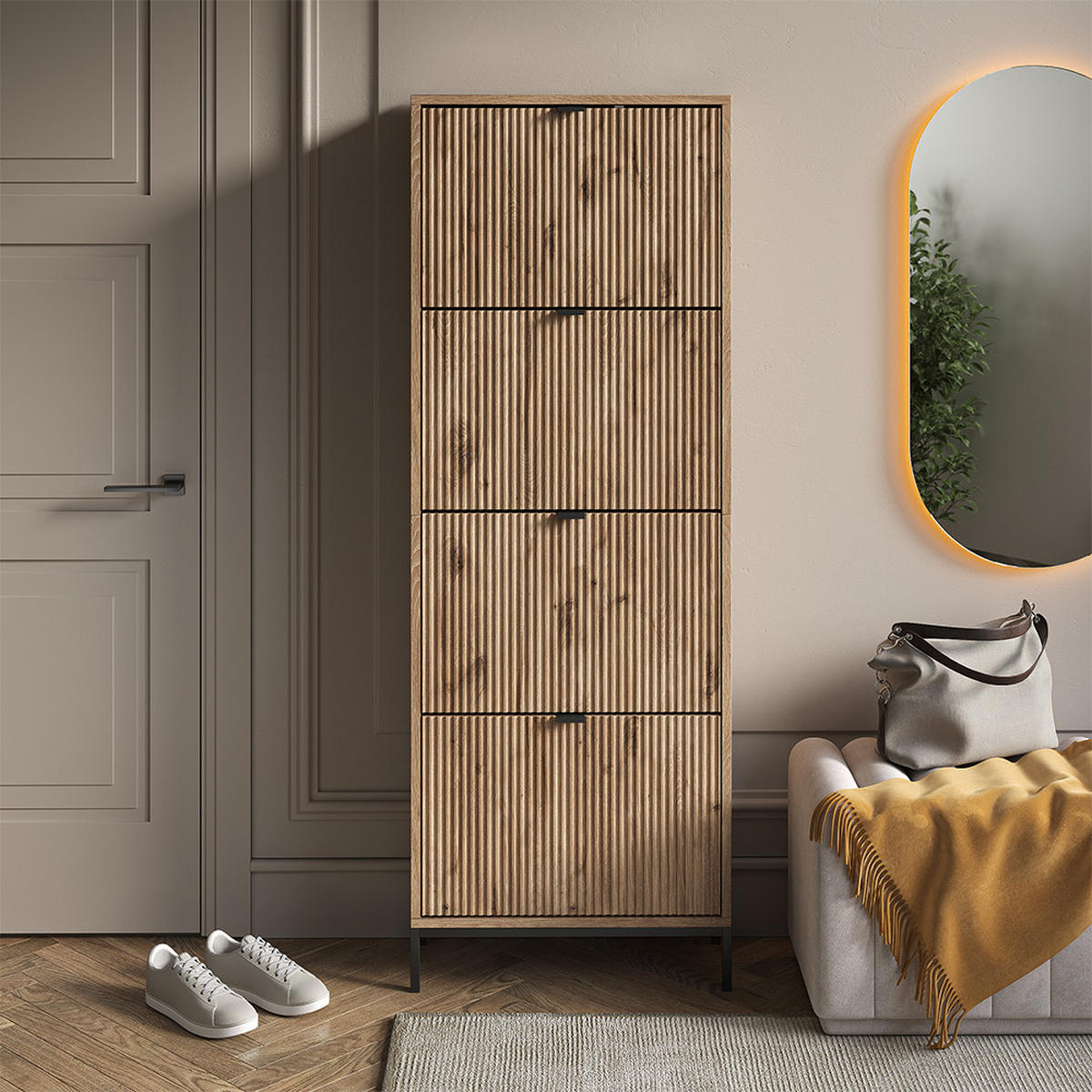 BOTNÍK NA BOTY Eliza Dub Viking - barva dubu, kompozitní dřevo (60/168/24cm) - Vicco