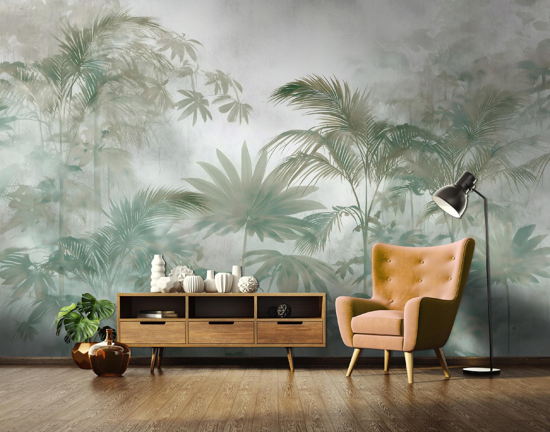 FOTOTAPETE Dschungel Blätter Grün 200x140 cm - Multicolor, Papier (200/140cm) - Wallarena