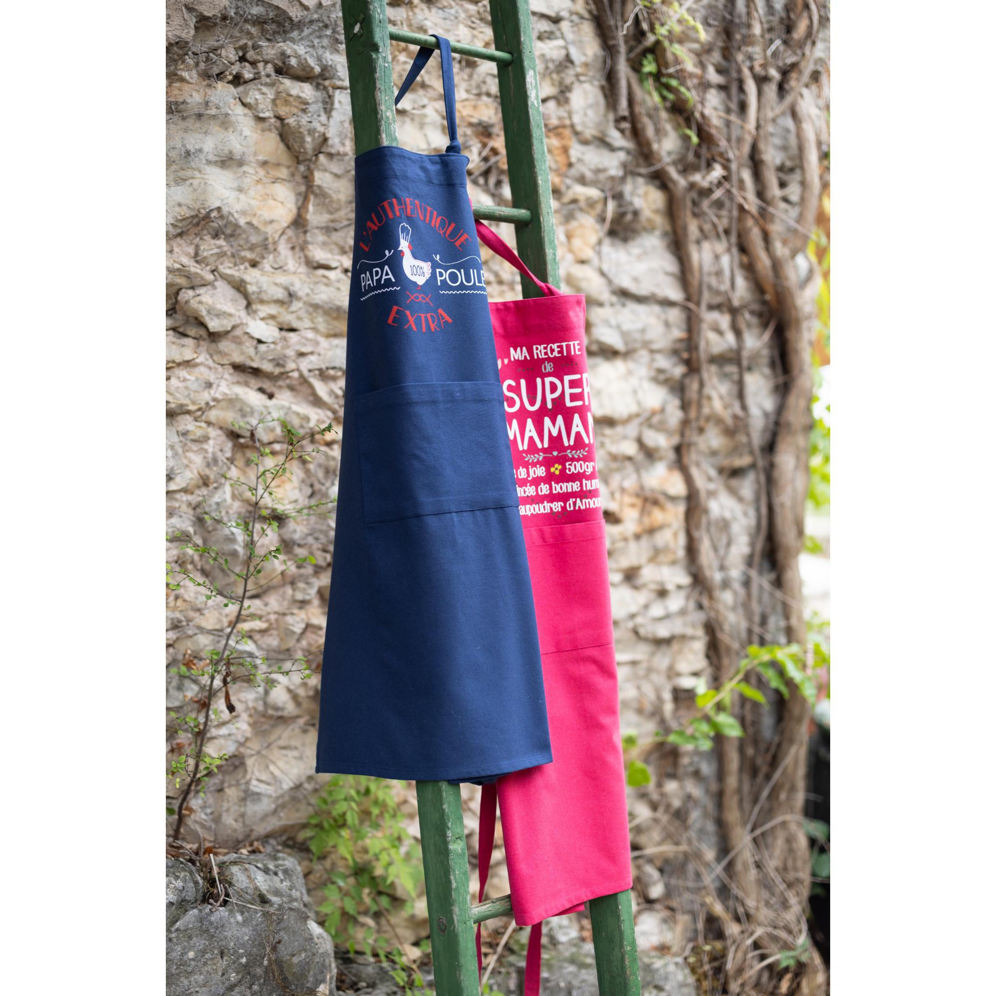 KÜCHENSCHÜRZE Papa poule recyclé indigoblau 72 x 90 cm - Dunkelblau, Textil (72/90cm) - Winkler