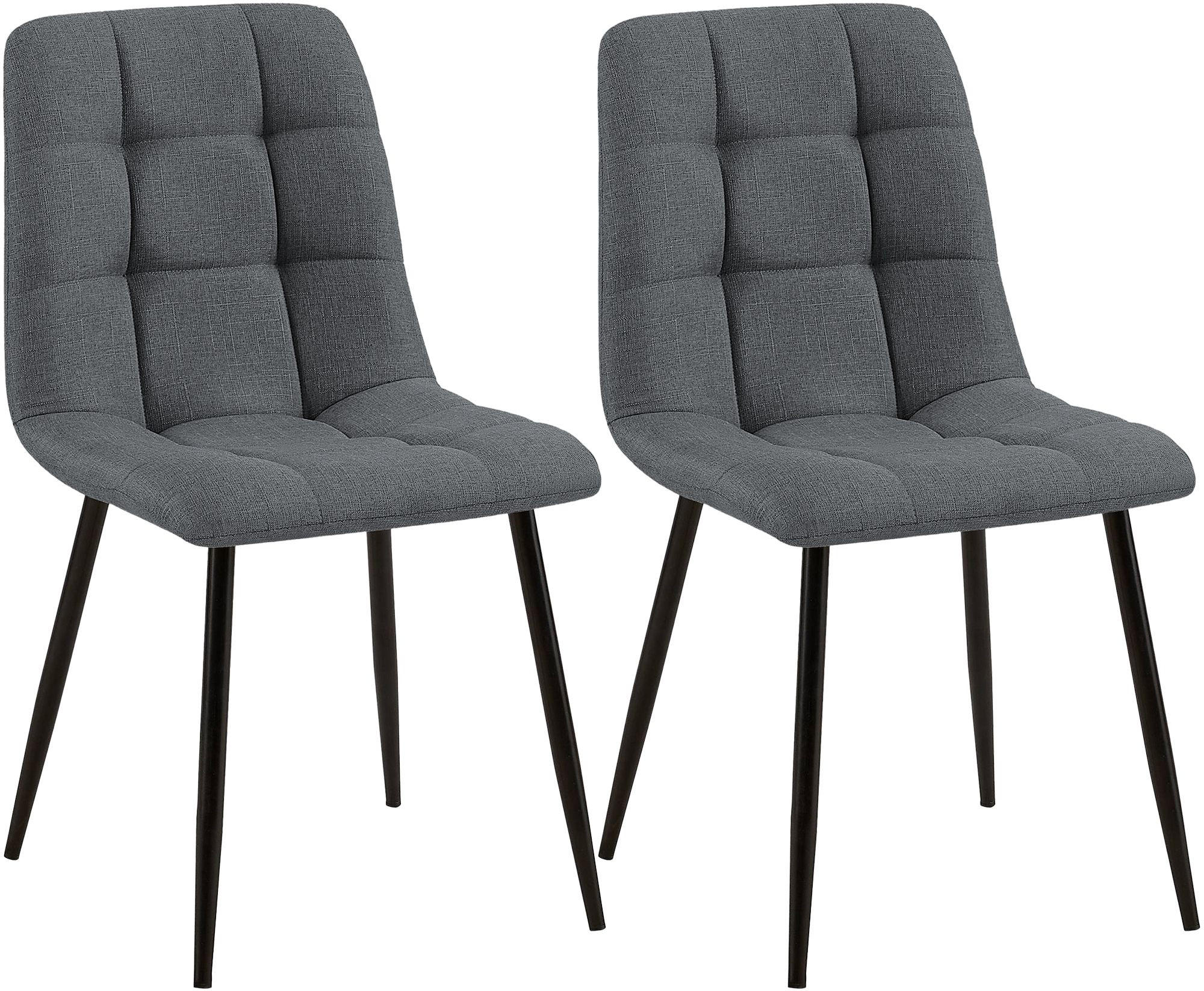 STUHL 2 Stoff Grau - Schwarz/Grau, Textil/Metall (45/84/55cm) - CLP