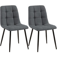 STUHL 2 Stoff Grau - Schwarz/Grau, Textil/Metall (45/84/55cm) - CLP