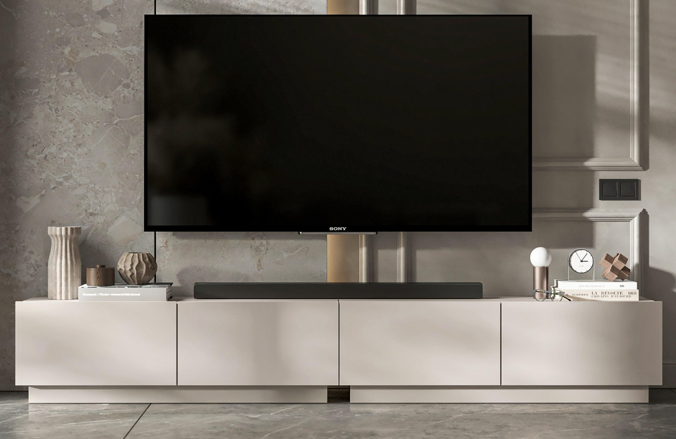 TV-LOWBOARD 2-er Set Enjoy Kaschmir Matt Loft 120 cm - Kaschmir, Holzwerkstoff (240/37/35cm) - Meble Lindner