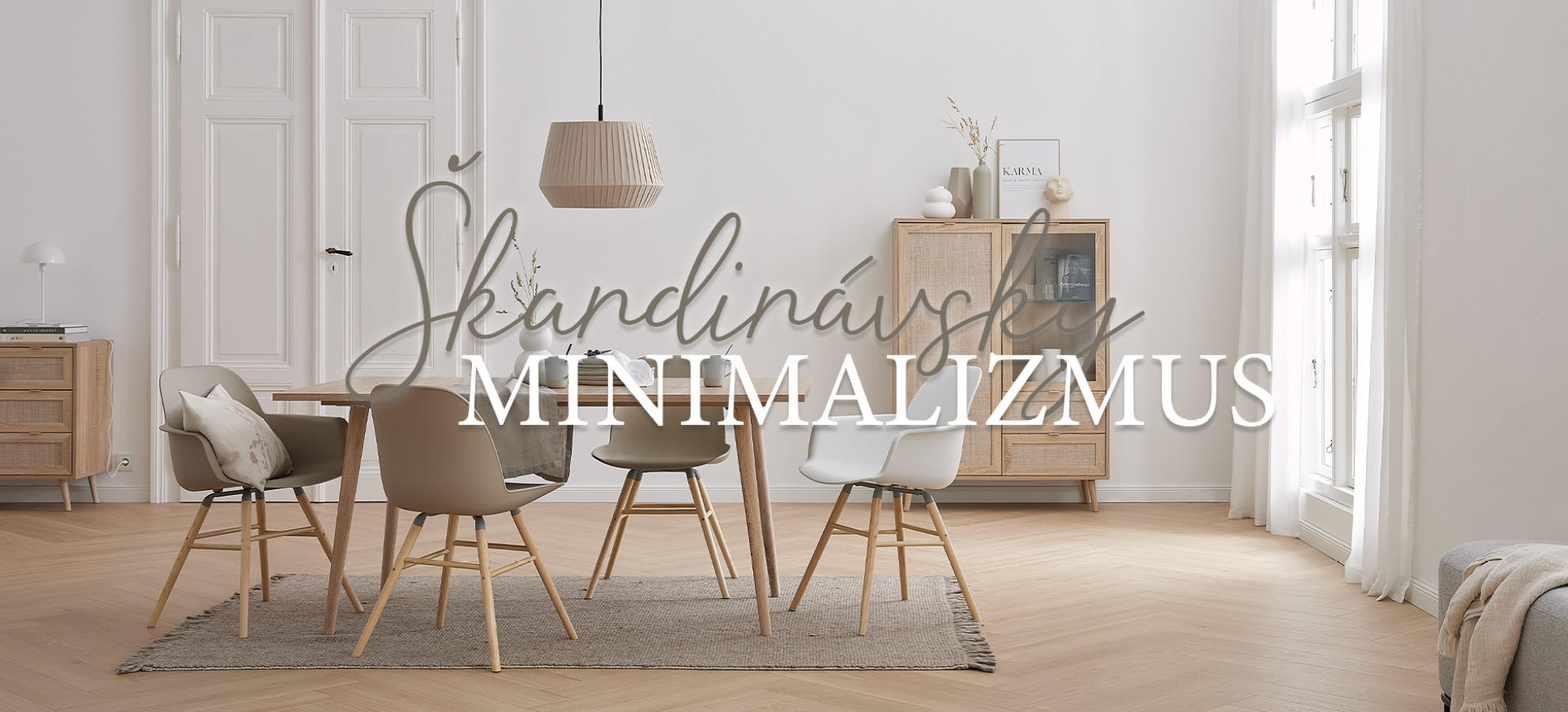 scandi jedálňa, škandinávsky minimalizmus