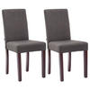 ESSZIMMERSTUHL Ines, 2er Set Stoff, Gestell Holz Cappuccino Dunkelgrau - Dunkelgrau/Cappuccino, Holz/Textil (41/91/47cm) - TPFLiving
