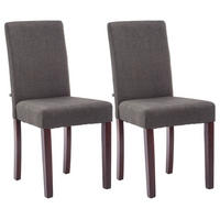 ESSZIMMERSTUHL Ines, 2er Set Stoff, Gestell Holz Cappuccino Dunkelgrau - Dunkelgrau/Cappuccino, Holz/Textil (41/91/47cm) - TPFLiving