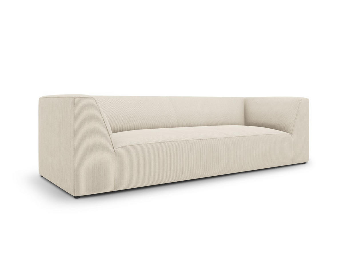 SOFA Ruby aus Cord leichtes beige 3 Sitzplätze - Creme, Textil (93/69/232cm) - Micadoni
