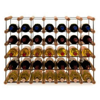 WEINREGAL Vinotega Mod Metal 52,5x72,5x24,5 cm 7x5 Flaschen Massives Kiefernholz Braun Geölt - Braun, Holz (72.5/52.5/24.5cm) - PROREGAL