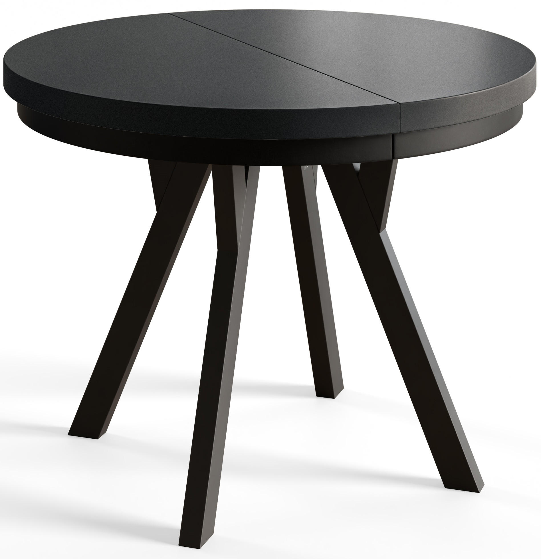 ESSZIMMERTISCH EVO, ausziehbarer Tisch 90 cm bis 190 cm, Farbe: Schwarz, mit Holzbeinen in Farbe Schwarz - Schwarz, Holzwerkstoff (90/90/77cm) - Alpi-Möbel