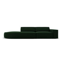 LINKES-SOFA Jodie aus Samt flaschengrün 3 Sitzplätze - Dunkelgrün, Textil (262/70/102cm) - Micadoni