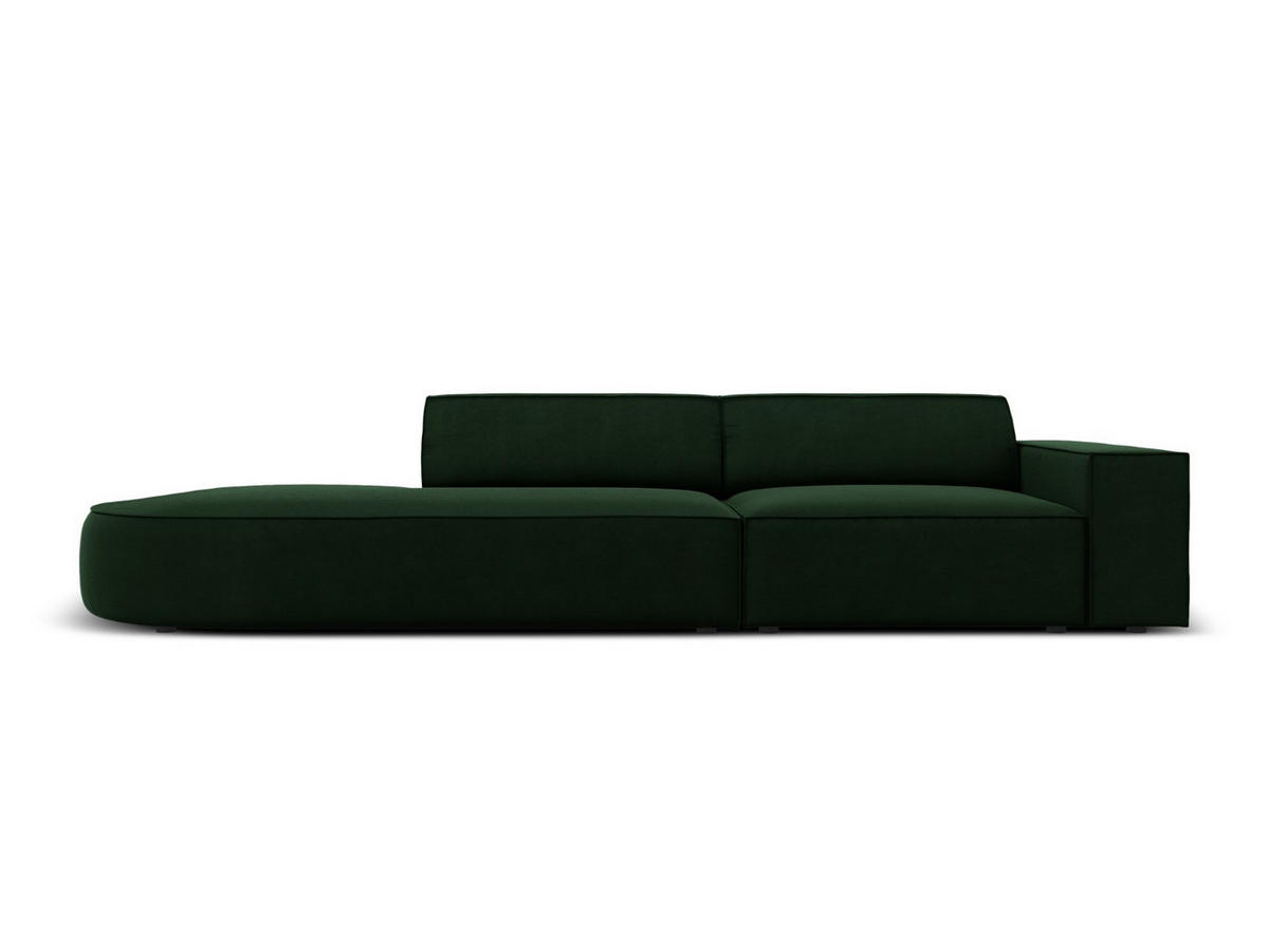 LINKES-SOFA Jodie aus Samt flaschengrün 3 Sitzplätze - Dunkelgrün, Textil (262/70/102cm) - Micadoni