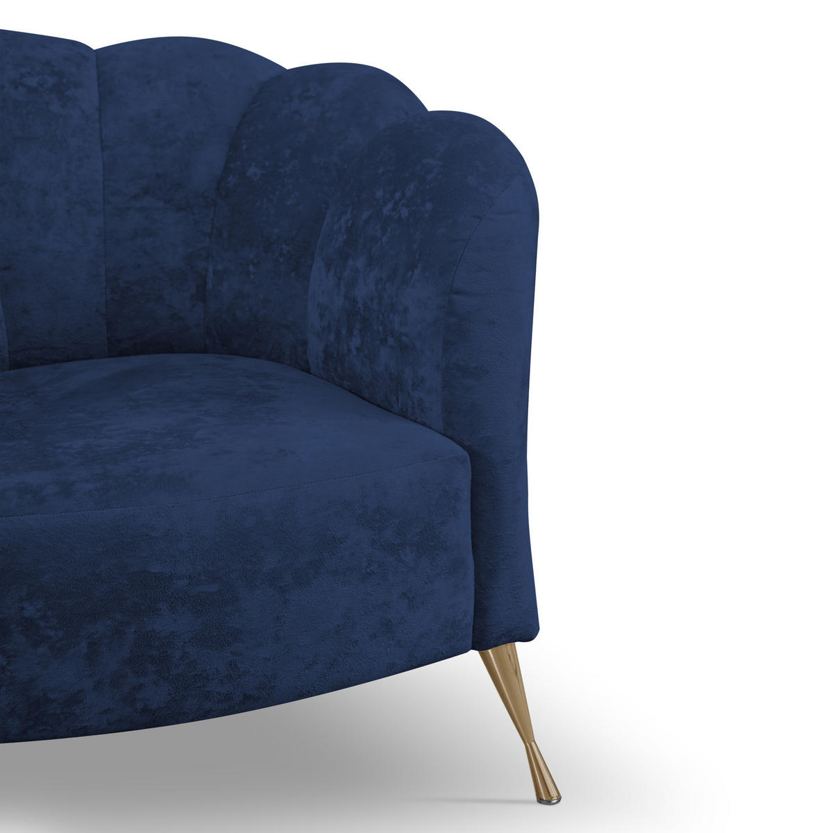 POLSTERSESSEL Adria mit Metallfüßen - Goldfarben/Dunkelblau, Holzwerkstoff/Textil (87/78/83cm) - Ravio