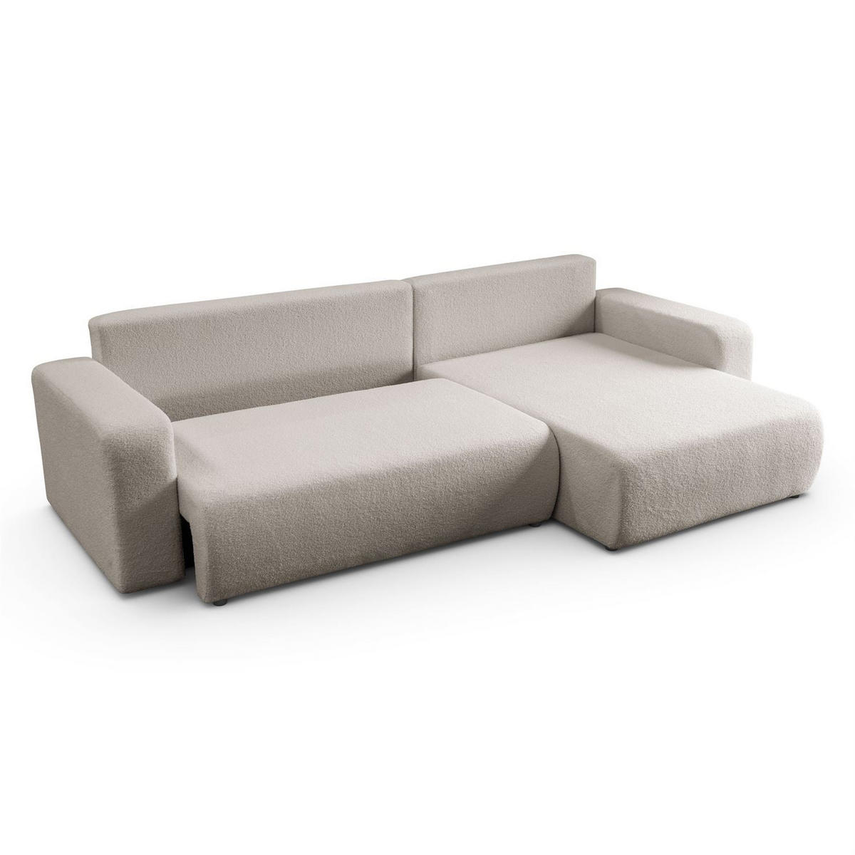 ECKSOFA VESPO XL mit Schlaffunktion und Bettzeugkasten - Beige, Textil (267/143cm) - Lookway