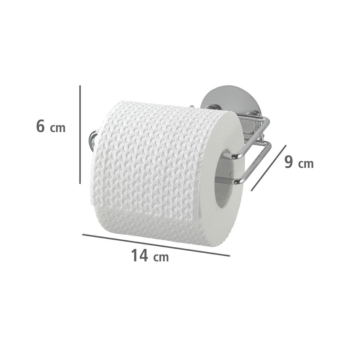 TOILETTENPAPIERHALTER Turbo-Loc - Chromstahl 6/14/9 cm - Silberfarben, Metall (14/9/6cm) - Wenko