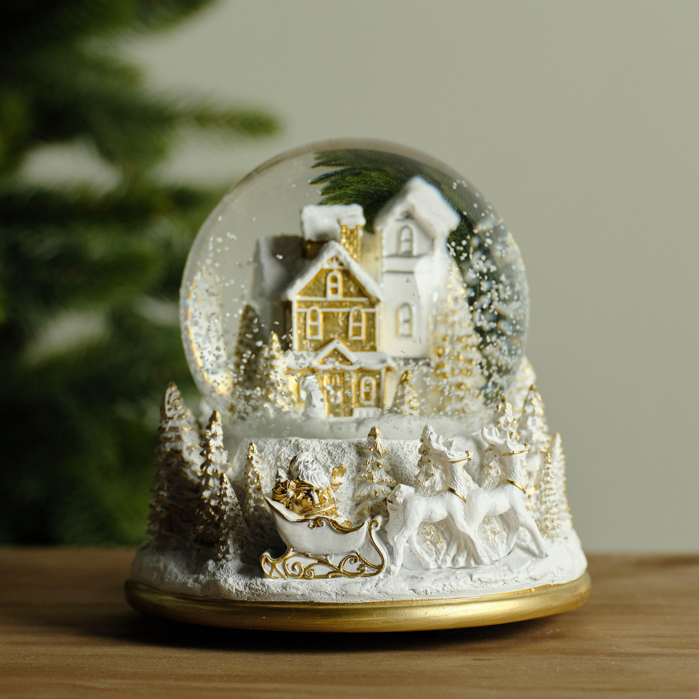 SCHNEEBALL Mit Spieluhr Mingle - Weiß, Glas (13/14/13cm) - home&you