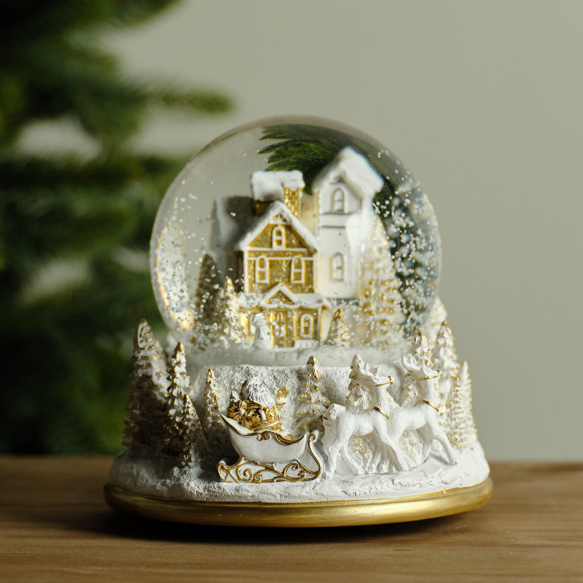 SCHNEEBALL Mit Spieluhr Mingle - Weiß, Glas (13/14/13cm) - home&you