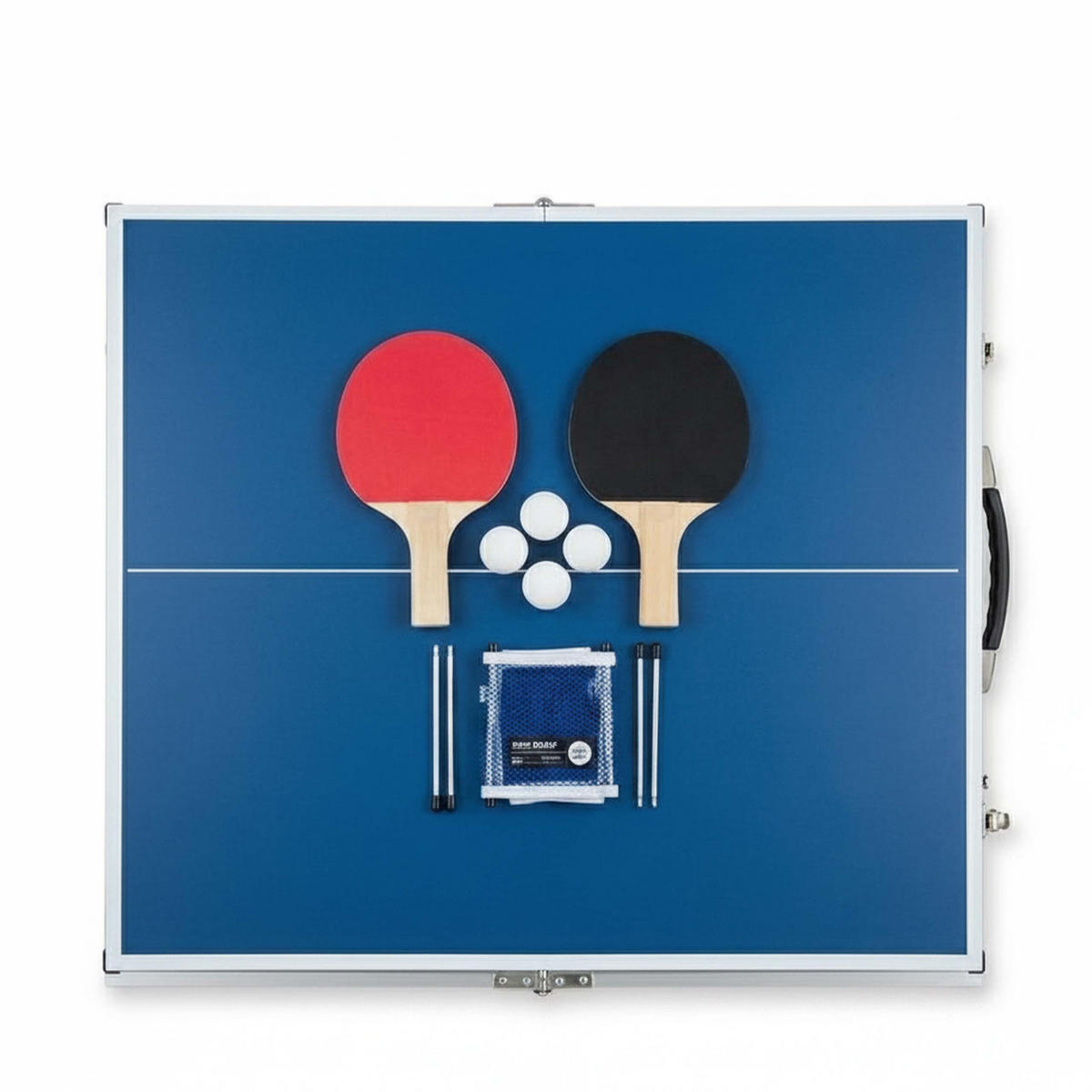TISCHTENNISPLATTE Mehrfarbig klappbar 7-tlg. 150x67 cm - Multicolor, Holzwerkstoff/Metall (67/150cm) - Relaxdays