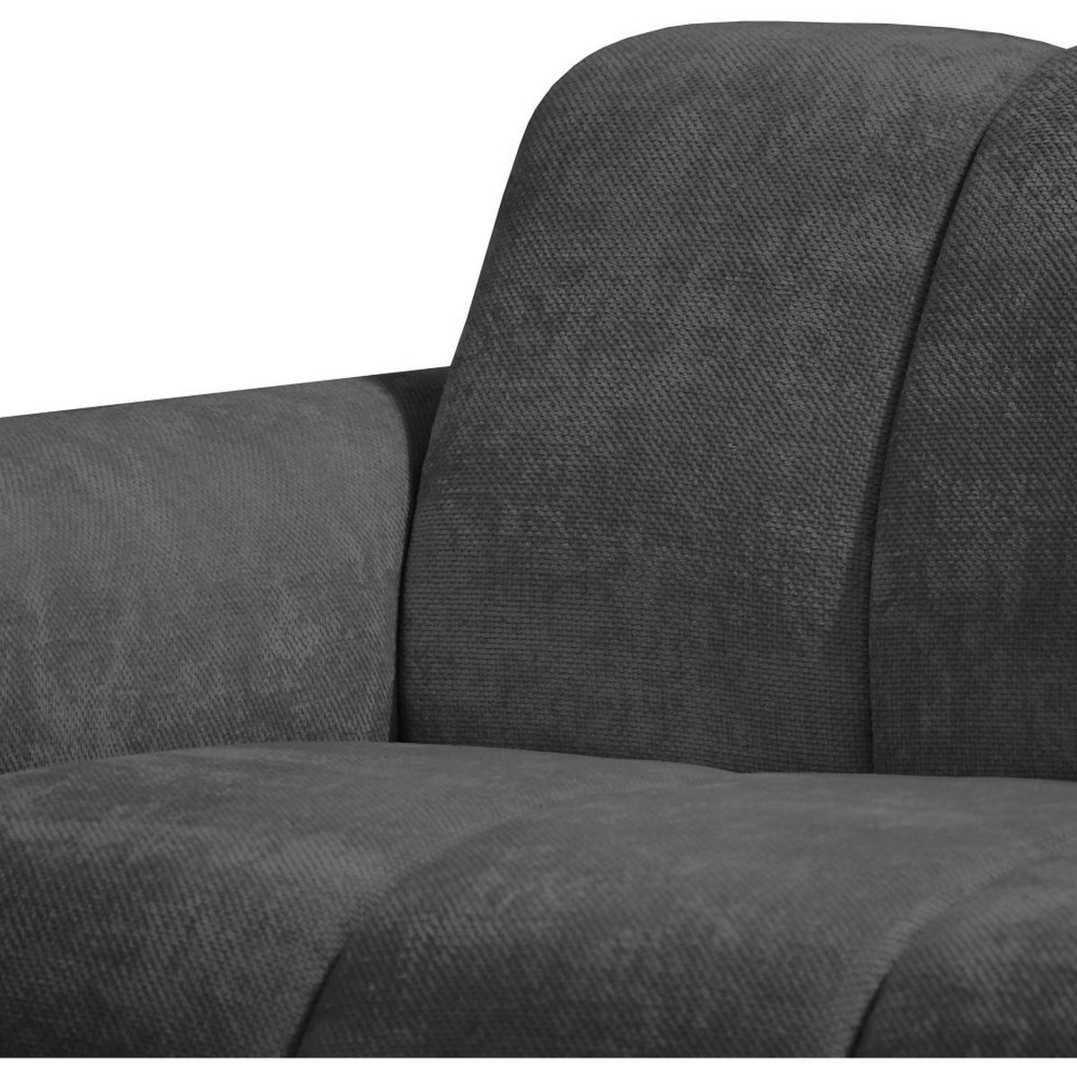ECKSOFA Volare Mini ohne Schlaffunktion dunkelgrau, rechts, Storm-Stoff - Dunkelgrau/Schwarz, Textil/Metall (256/165cm) - Beautysofa
