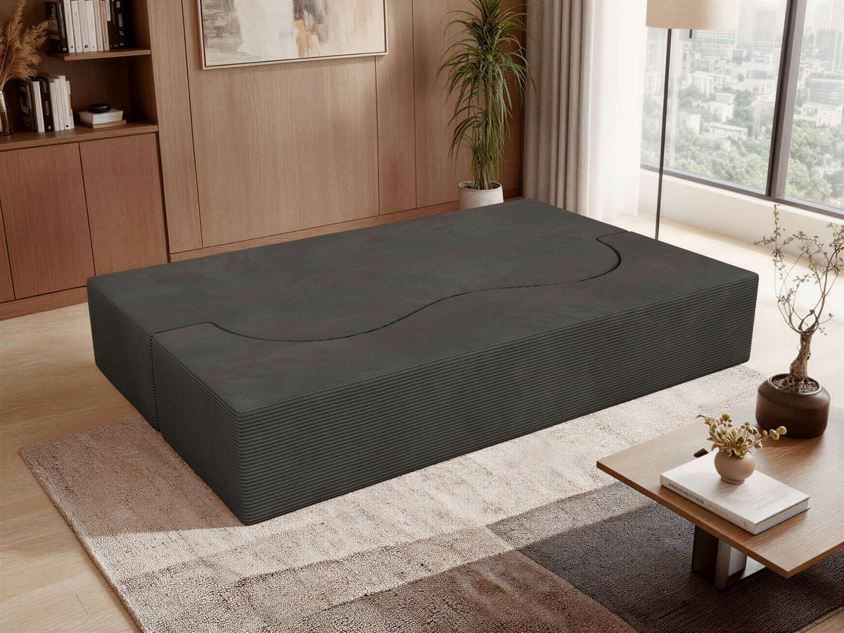 DVOJMIESTNA POHOVKA SANOA 2 - Tmavosivá Manšester - tmavosivá, textil (200/68/100cm) - MKS