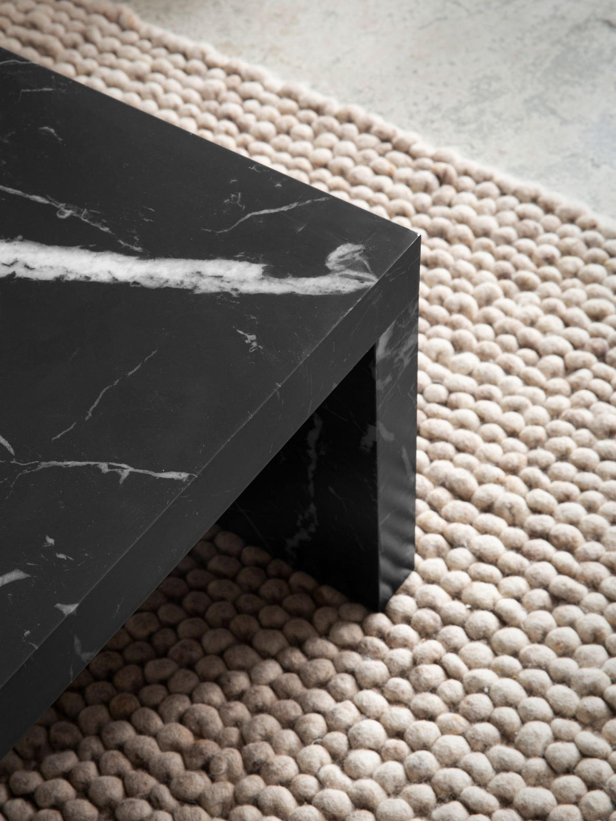 COUCHTISCH in Beton-Optik, zeitloses Design, rechteckig, schlicht, Schwarz 110x55x35 cm - Schwarz, Holzwerkstoff (55/110/35cm) - KADIMA DESIGN