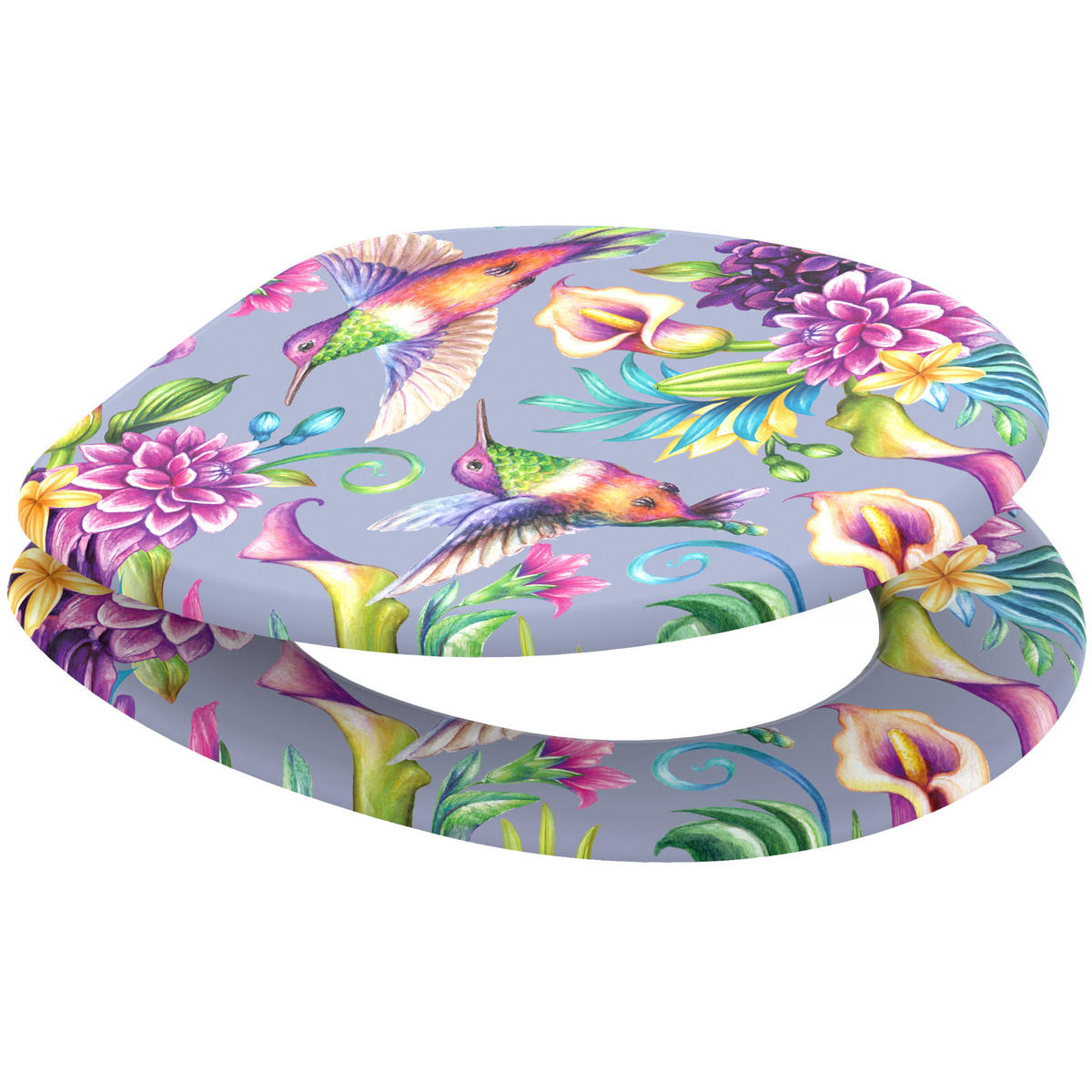 WC-SITZ Kolibri - Lila, Holzwerkstoff (38/6/47cm) - Sanilo