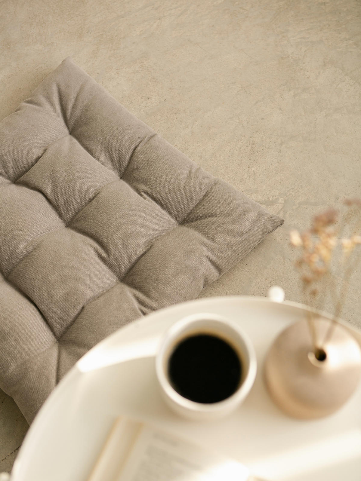 BODENKISSEN aus taupefarbener Baumwolle, 60/60 cm CALMA - Taupe, Textil (60/60/5cm) - RNT By Really Nice Things