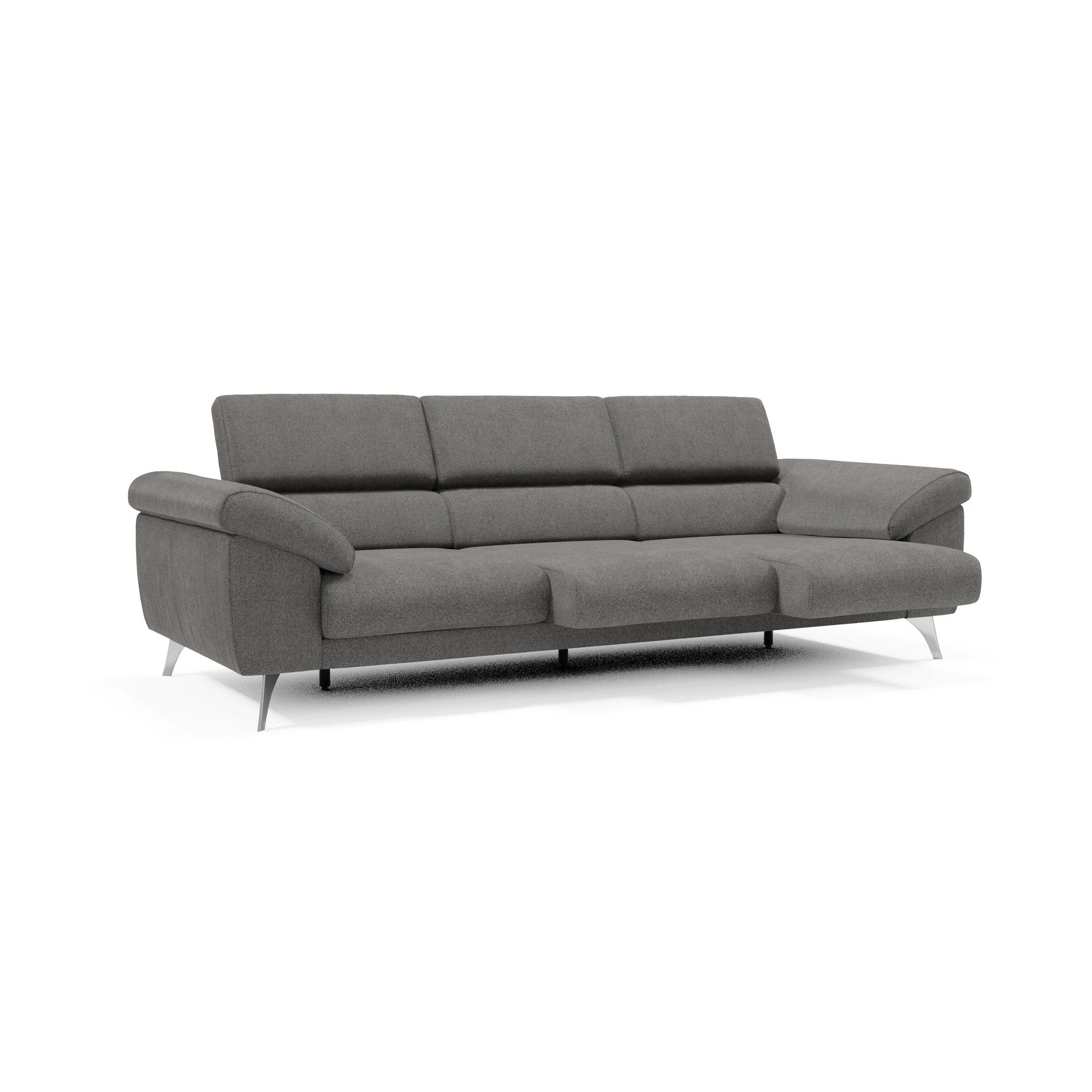 LINEARSOFA Donatello - Anthrazit, Metall (265/76/102cm) - Divani.store