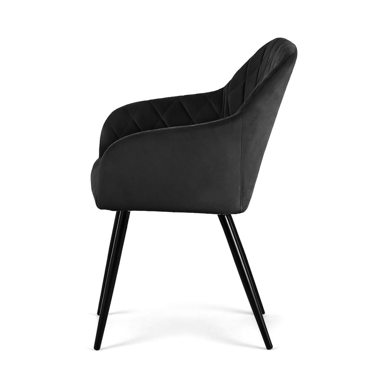 ČALÚNENÁ STOLIČKA, sada 6 ks, kovové nohy, čierna 54,5/82/58 - čierna, textil (55/82/52cm) - RAUMHIRSCH FURNITURE