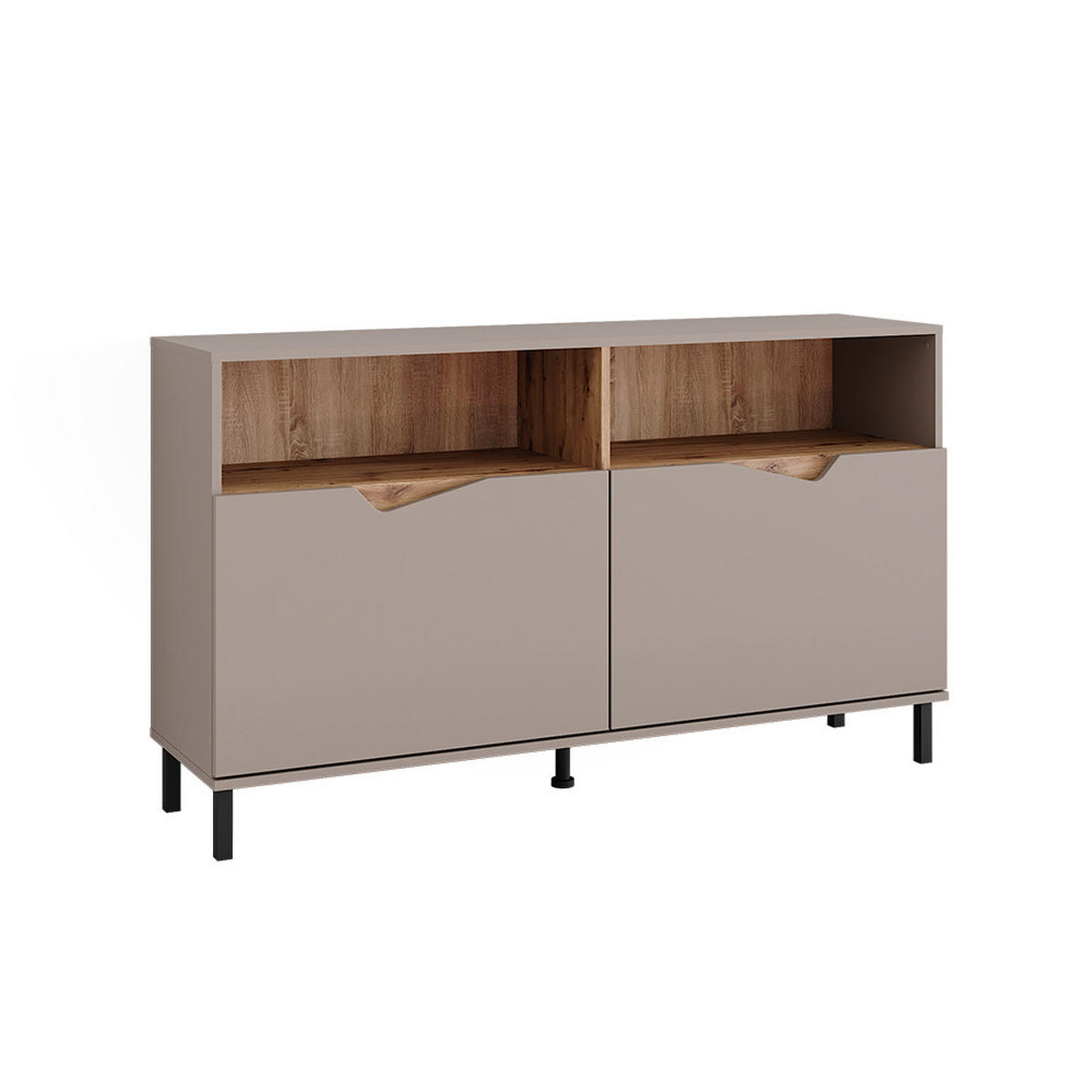 KREDENC Marelle Béžový dub/Artisan - světle šedá/šedobéžová, kompozitní dřevo (140/81.3/38cm) - Vicco