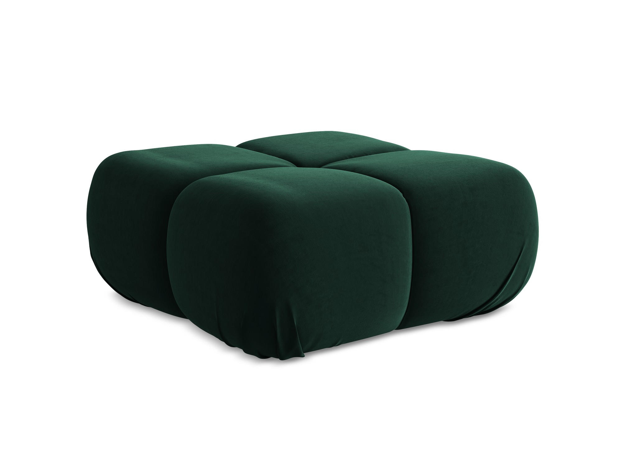 POUF Samt Stoff Grün - Blau/Dunkelgrün, Kunststoff/Textil (95/41/95cm) - Makamii