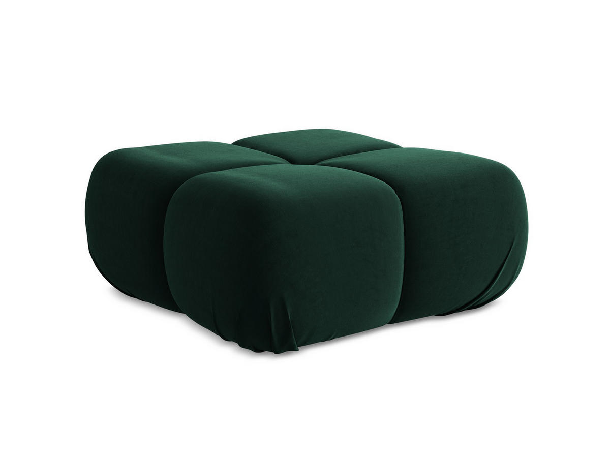 POUF Samt Stoff Grün - Blau/Dunkelgrün, Kunststoff/Textil (95/41/95cm) - Makamii
