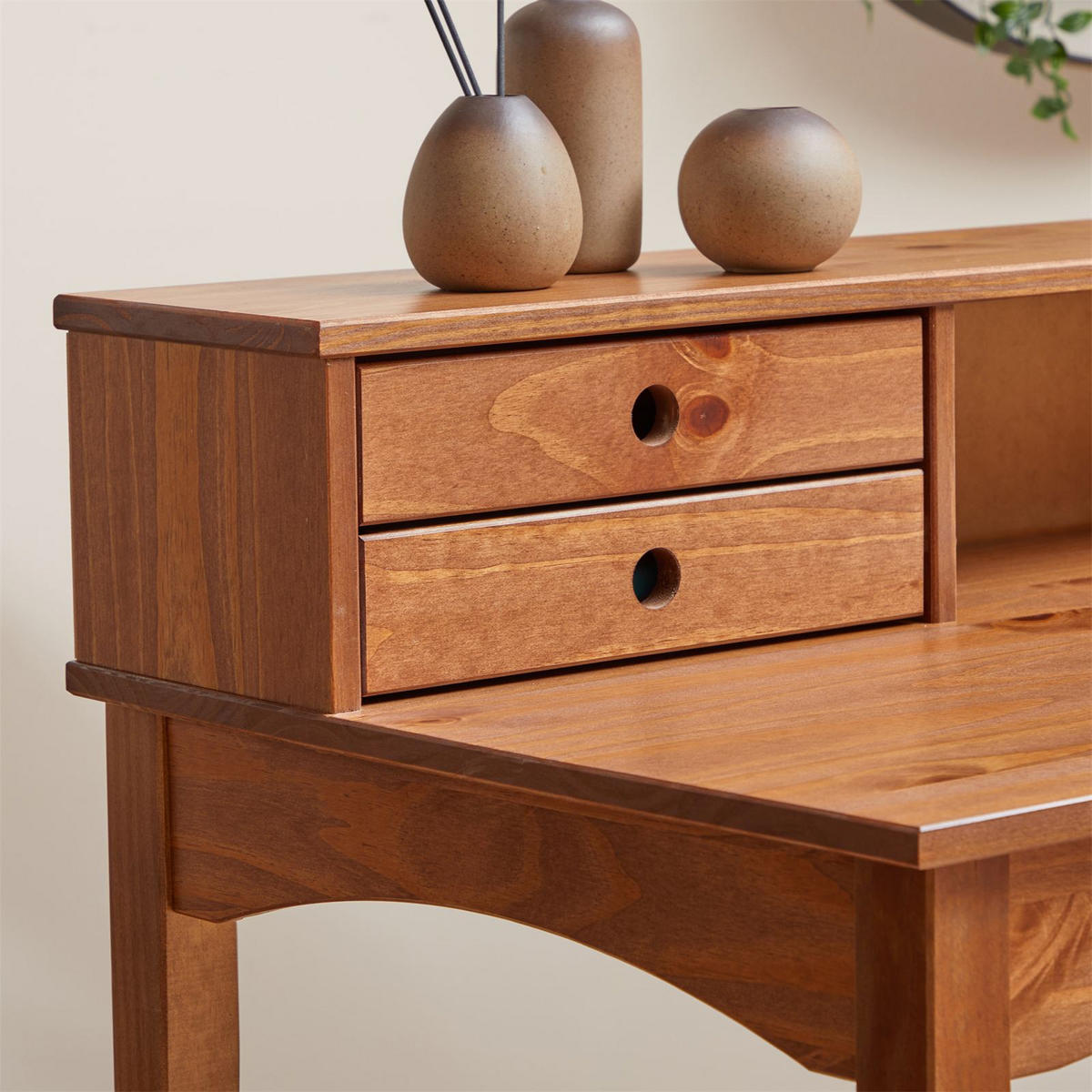 SCHEIBTISCH MILANO - Kastanienfarben, Holz (54/110/91cm) - IDIMEX