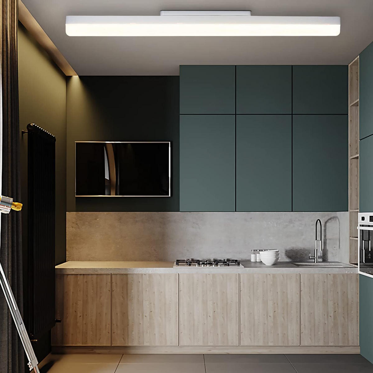 LED-DECKENLEUCHTE Diederich 60/5/5 cm - Weiß, Kunststoff (60/5/5cm) - Nettlife