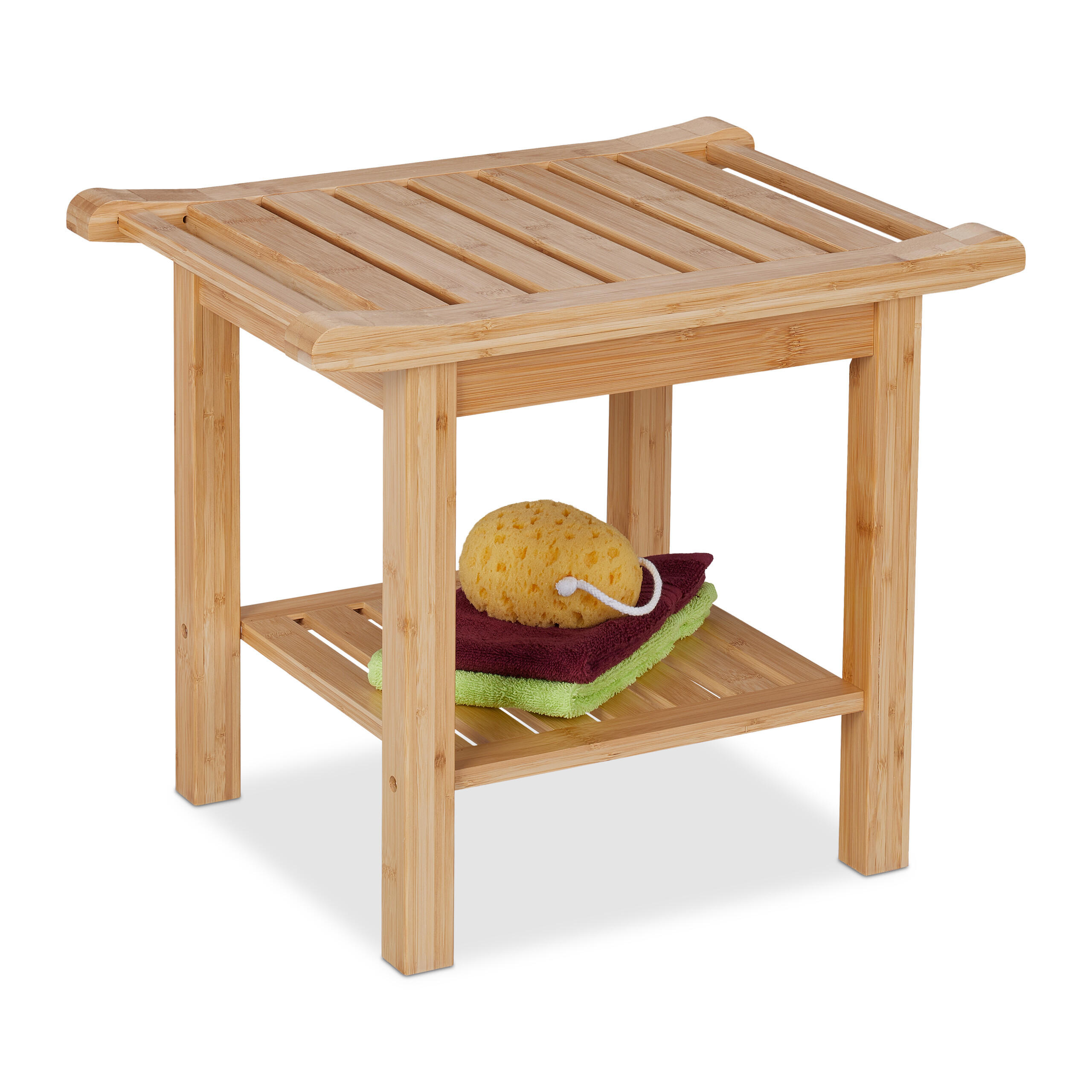 TABURET Natural bambus cu mânere 45 cm