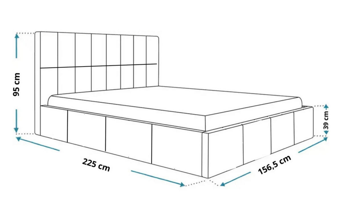 POLSTERBETT LUIS mit Kopfteil, 140 x 200 cm, Doppelbett mit Bettkasten und Lattenrost aus Metall, Cordstoff: Hellgrau - Hellgrau, Holz/Textil (140/200cm) - Agmat-Furniture