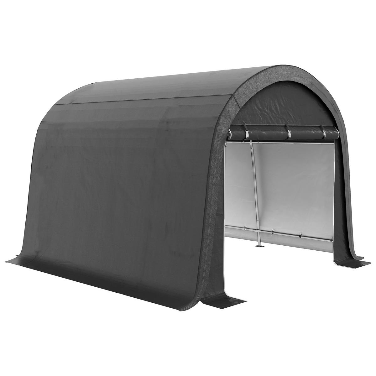 FOLIENGERÄTEHAUS, für Garten, Balkon, Stahl, PE, Grau - Grau, Metall (300/235/300cm) - Outsunny